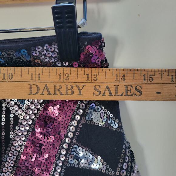 EXPRESS Mini Skirt SZ XS With Silver And Purple Sequins 90'sClub Party Datenight - Picture 3 of 4
